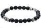 Onyx Stainless Steel Beaded Bracelet