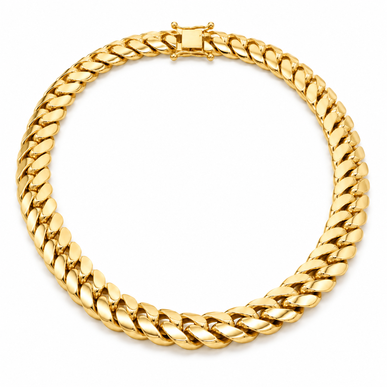 14K Gold Solid Miami Cuban Link Chain