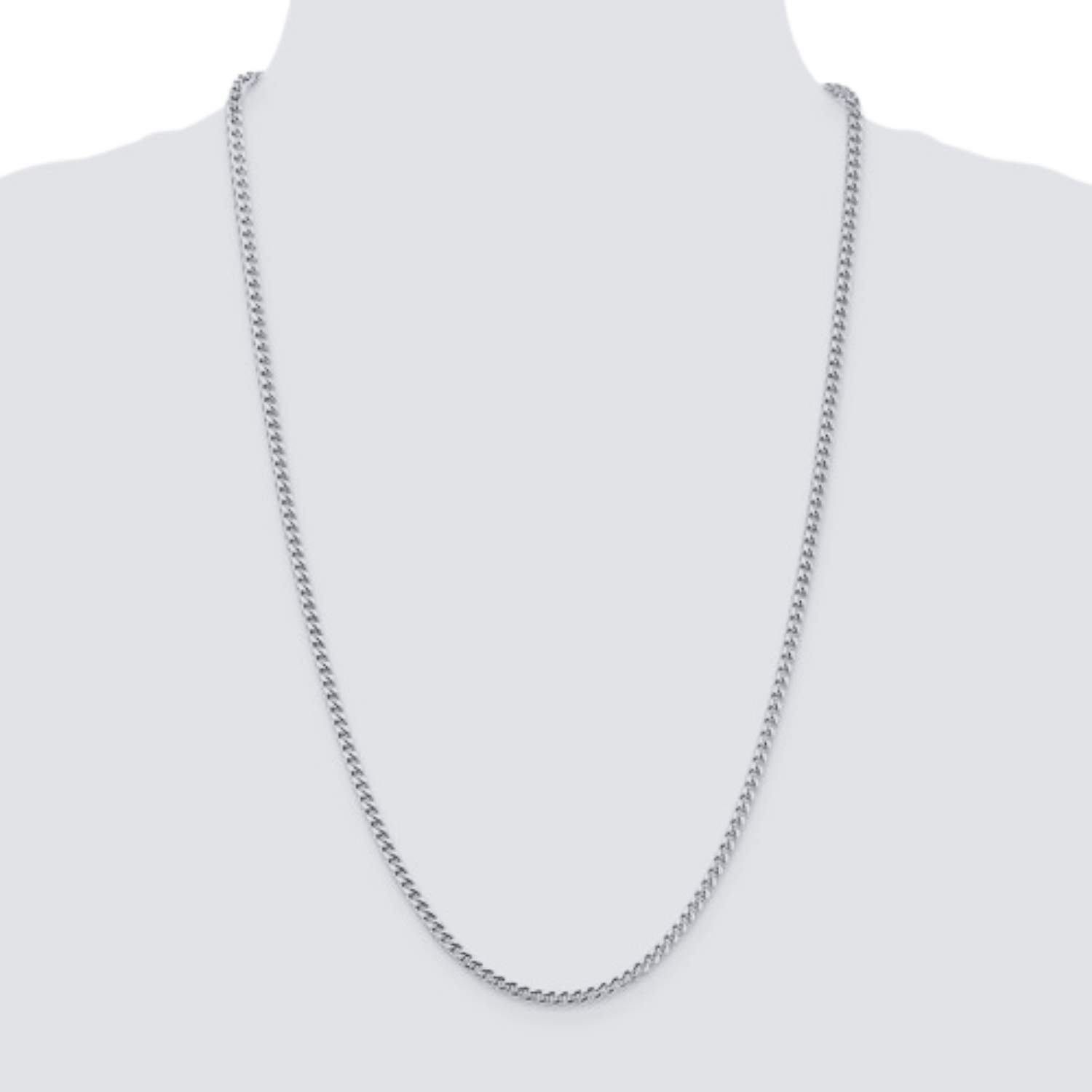 18K White Gold Franco Chain, alternate view