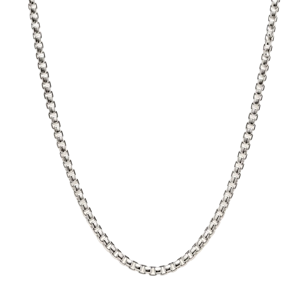 925 Sterling Silver Round Box Chain