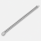 925 Sterling Silver Moissanite Miami Cuban Link Bracelet - close-up of link detail