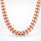 Rose Gold Plated Sterling Silver Miami Cuban Link Chain for Men
