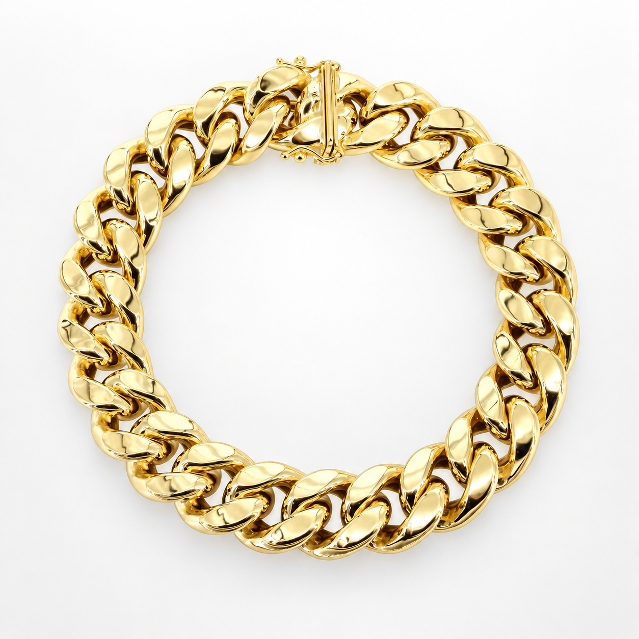 14K Gold Hollow Miami Cuban Link Bracelet