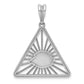 14K White Gold Masonic All-Seeing Eye Triangle Pendant B59456 - alternate view