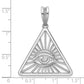 14K White Gold Masonic All-Seeing Eye Triangle Pendant B59456 - alternate view