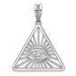 14K White Gold Masonic All-Seeing Eye Triangle Pendant B59456