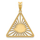 14K Yellow Gold Masonic All-Seeing Eye Triangle Pendant B59456 - alternate view