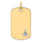 14K Two-Tone Gold Masonic Scale Dog Tag Pendant B59468