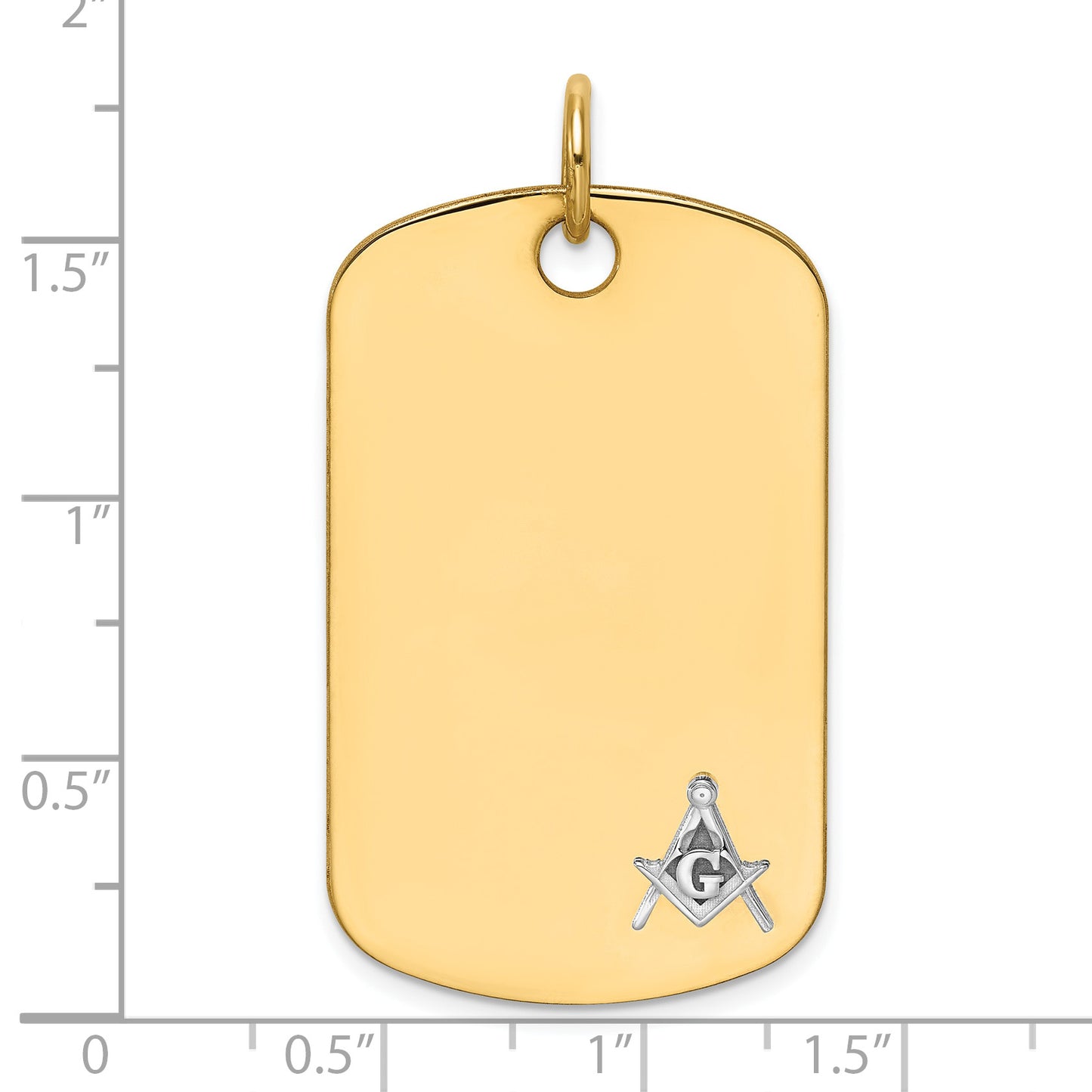 14K Two-Tone Gold Masonic Scale Dog Tag Pendant B59469 - alternate view
