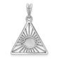 14K White Gold Masonic All-Seeing Eye Triangle Pendant B59481 - alternate view