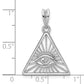 14K White Gold Masonic All-Seeing Eye Triangle Pendant B59481 - alternate view