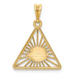 14K Yellow Gold Masonic All-Seeing Eye Triangle Pendant B59481 - alternate view