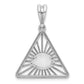 14K White Gold Masonic All-Seeing Eye Triangle Pendant B59482 - alternate view