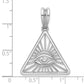 14K White Gold Masonic All-Seeing Eye Triangle Pendant B59482 - alternate view
