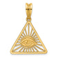 14K Yellow Gold Masonic All-Seeing Eye Triangle Pendant B59482