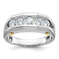 14K Two-Tone Channel-Set 5-Stone Mens Ring Mounting B63593