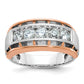 10K White and Rose Gold 5-Stone Cut-Out Mens Ring Mounting B64045