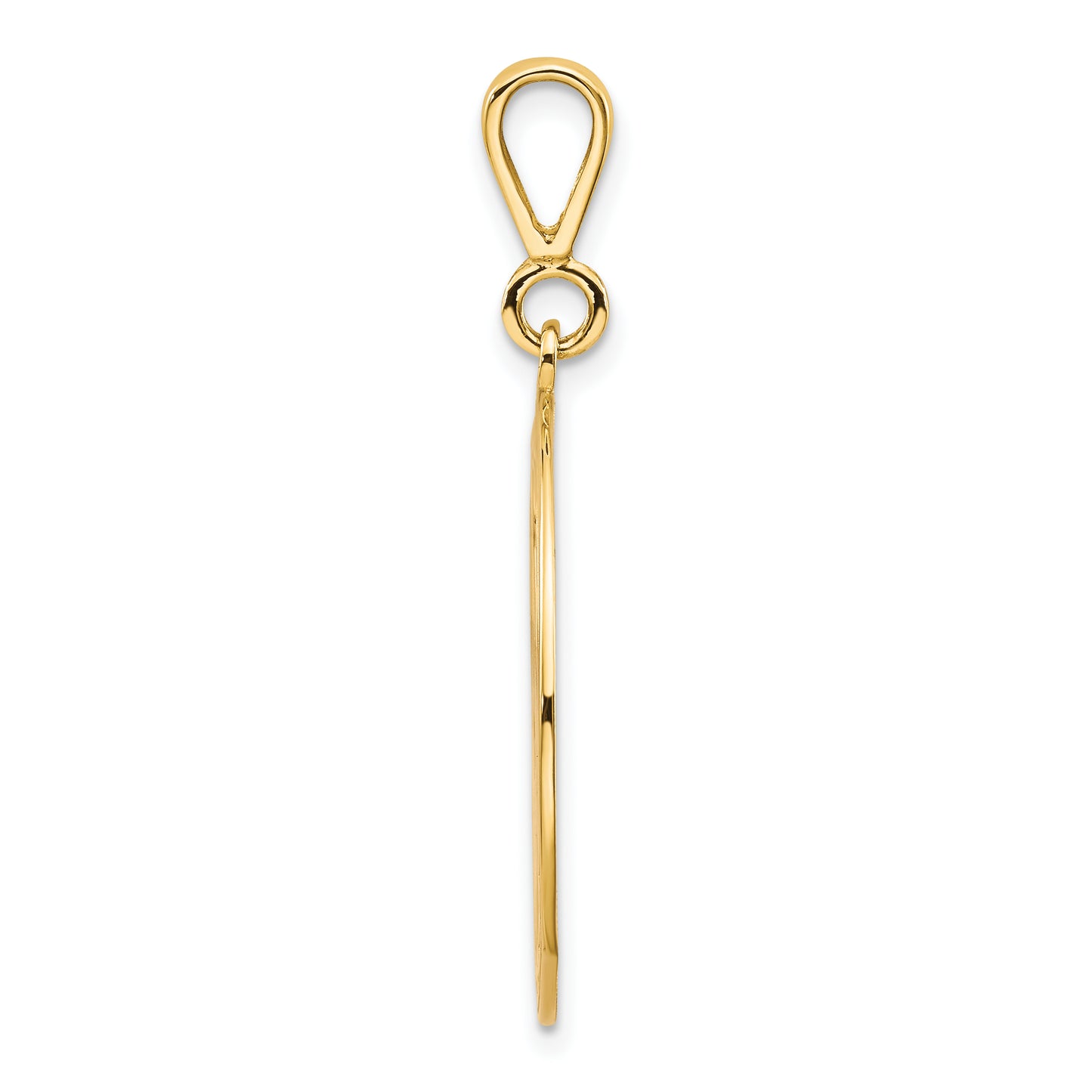 14K Yellow Gold Large Masonic Symbol in Circle Pendant C1097 - alternate view