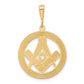 14K Yellow Gold Large Masonic Symbol in Circle Pendant C1097 - alternate view