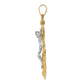 14K two-tone large mariner crucifix pendant alternate view - C1419