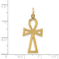 14K yellow gold ankh cross pendant dimensions, large - C1475