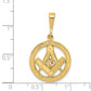 14K Yellow Gold Masonic Symbol in Circle Pendant C1783 - alternate view