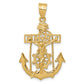 14K yellow gold mariner link cross pendant 36 mm - C258