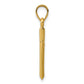 14K Gold Hollow Latin Cross Pendant detail view