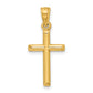14K Gold Hollow Latin Cross Pendant scale view