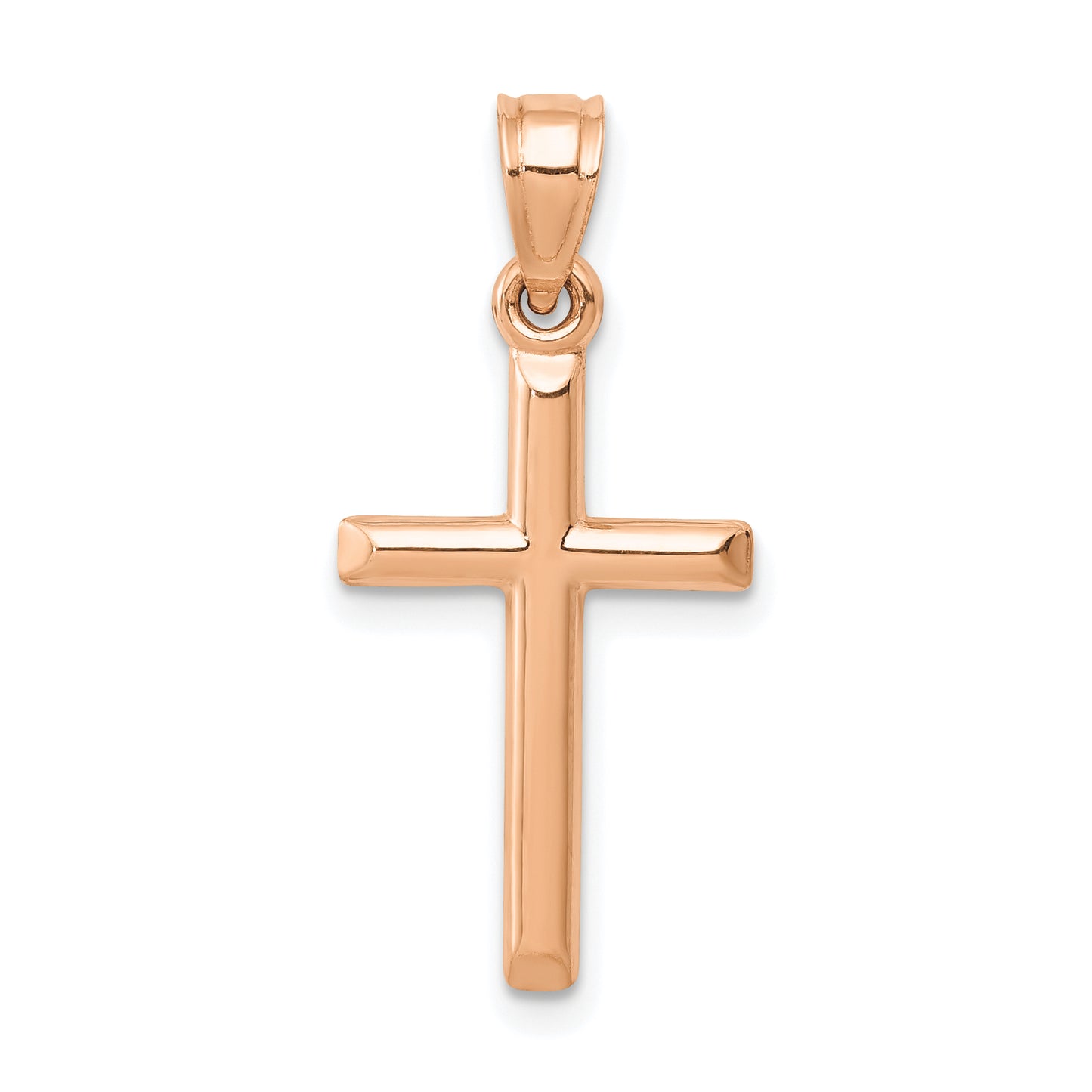 14K Rose Gold Hollow Latin Cross Pendant