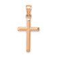 14K Rose Gold Hollow Latin Cross Pendant