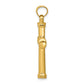 14K Yellow Gold Hollow Cross Pendant - angle view