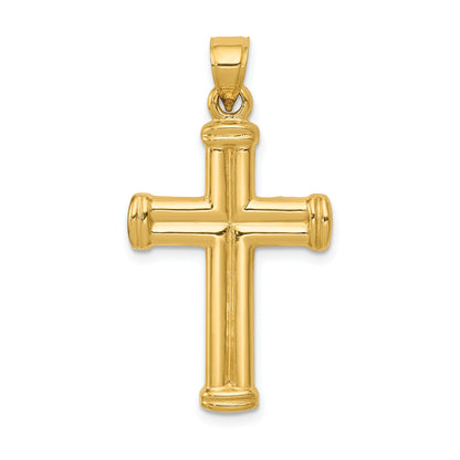 14K Yellow Gold Hollow Latin Cross Pendant - main view