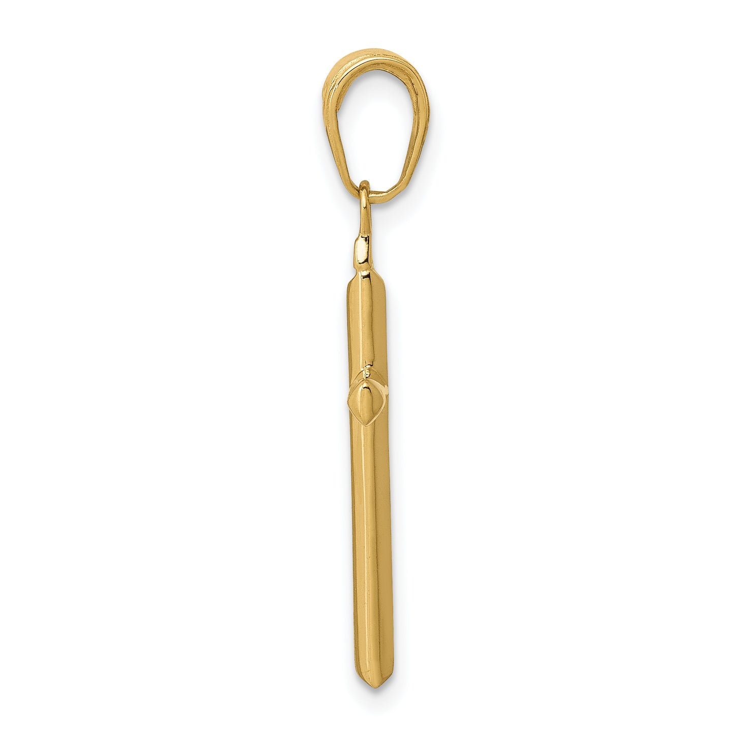14K Yellow Gold Large Reversible Cross Pendant angle view