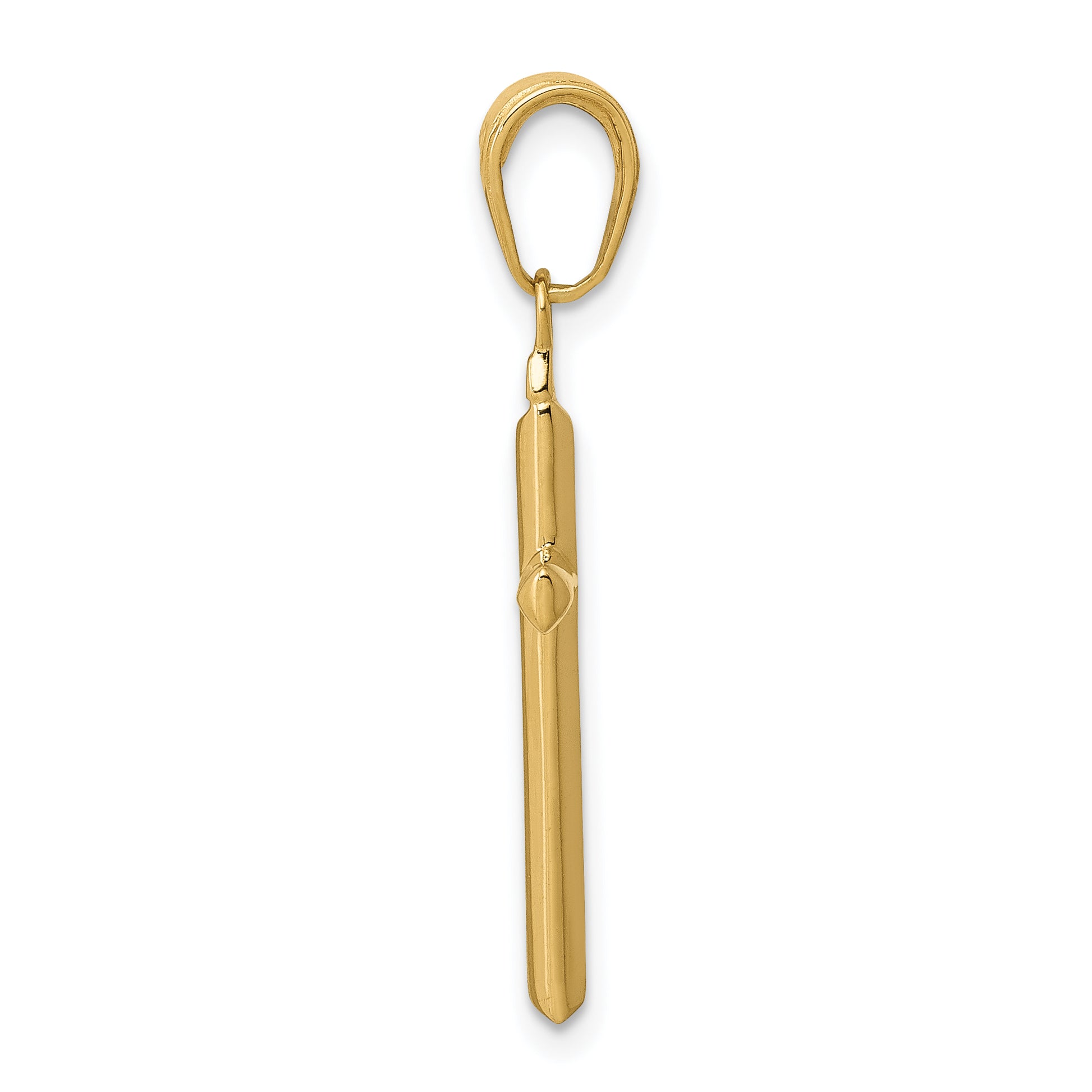 14K Yellow Gold Large Reversible Cross Pendant angle view
