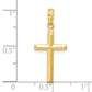 14K Yellow Gold Large Reversible Cross Pendant dimensions
