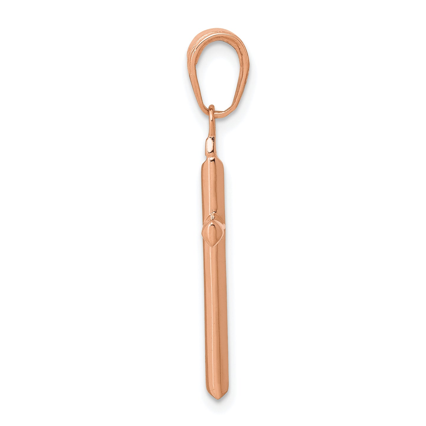14K Rose Gold Large Reversible Cross Pendant angle view