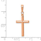14K Rose Gold Large Reversible Cross Pendant dimensions