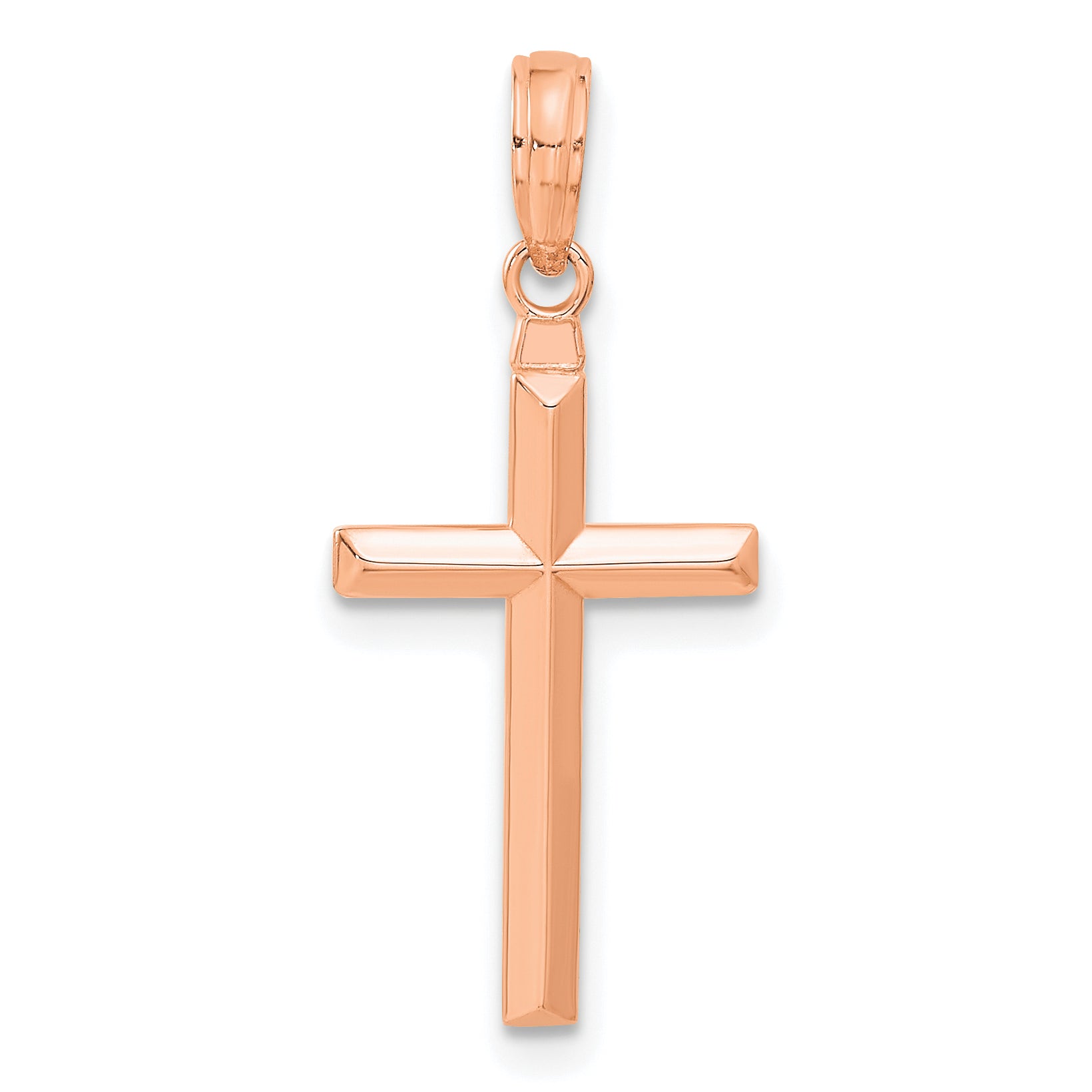 14K Rose Gold Large Reversible Cross Pendant