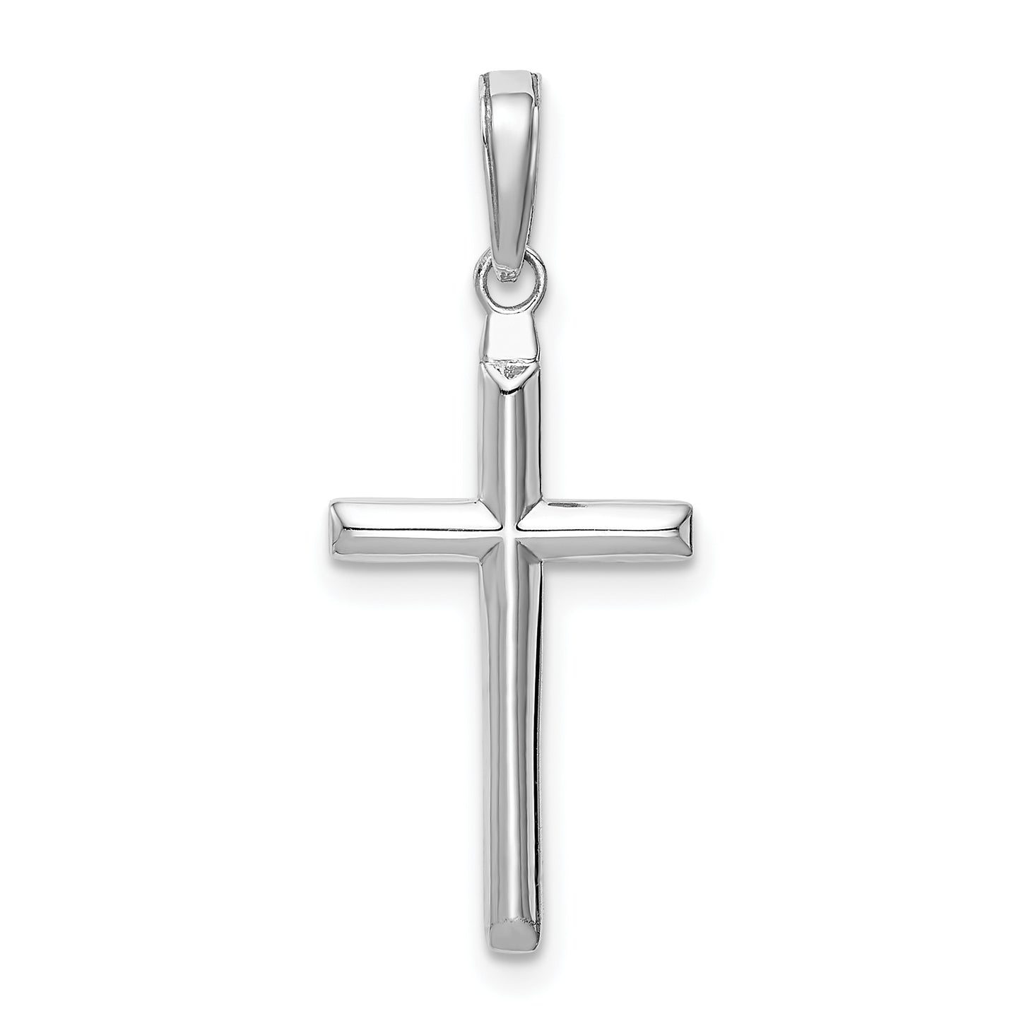 14K White Gold Large Reversible Cross Pendant