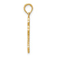 14K Gold Budded Cross Pendant - angle view