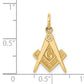 14K Yellow Gold Masonic Square and Compass Charm Pendant C436 - alternate view