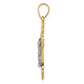14K Two-Tone Gold INRI Crucifix Pendant - angle view