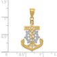 14K Gold Mariners Crucifix Pendant dimension chart