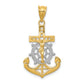 14K Gold and White Rhodium Diamond-Cut Mariners Crucifix Pendant - main view