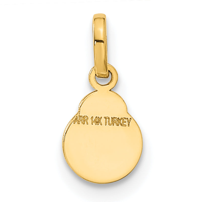 Small 14K gold enamel ladybug charm detail view