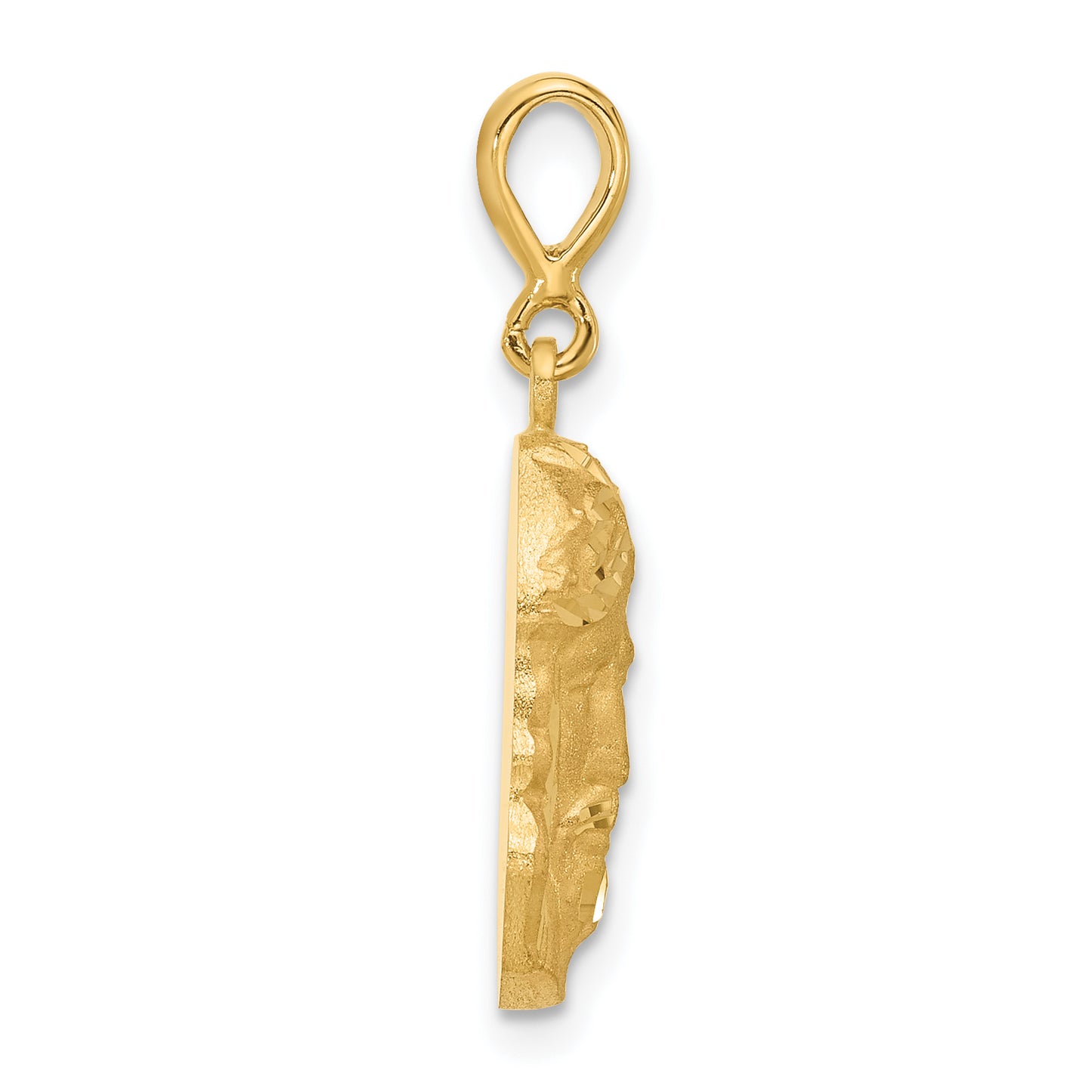 14K gold Jesus face pendant alternate view - C4968