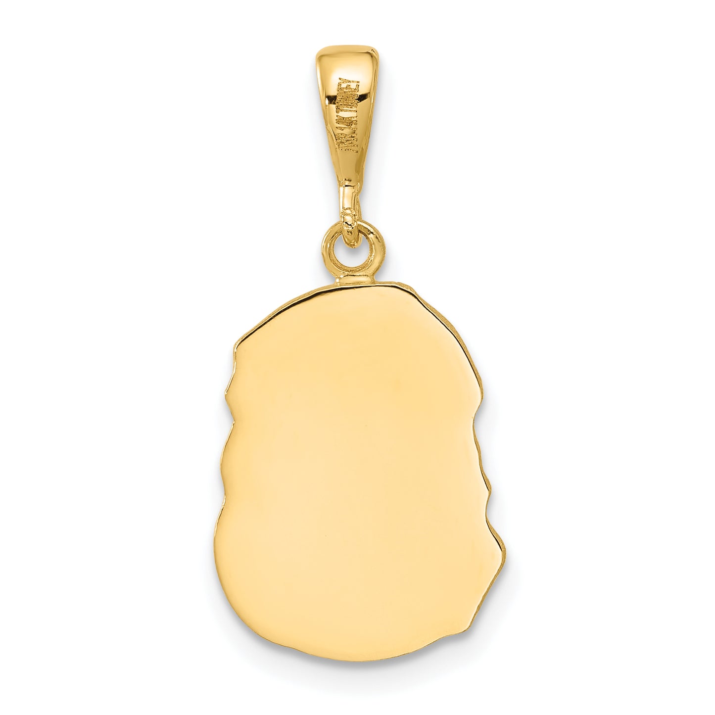 14K gold Jesus face pendant detail view - C4968