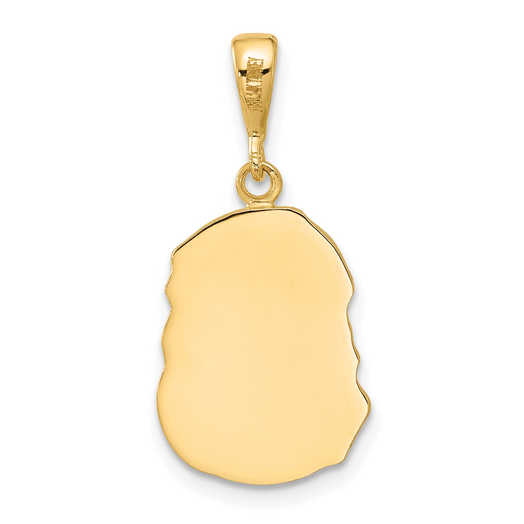 14K gold Jesus face pendant detail view - C4968