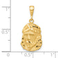14K gold Jesus face pendant dimensions - C4968